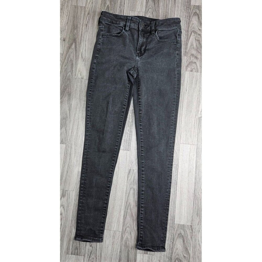 American Eagle Size 4 Reg Next Level Stretch Skinny Black Grey Jeggings